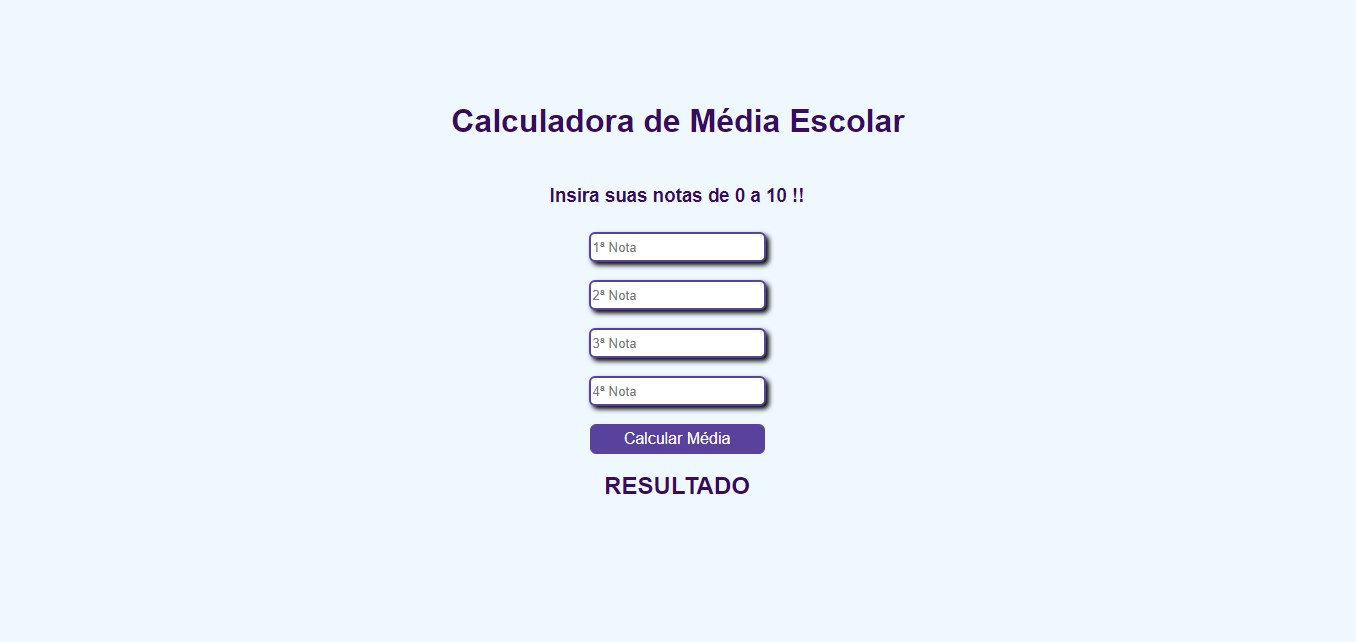 Projeto de calculador de média escolar